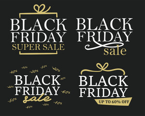 Black Friday Sale vector sign set