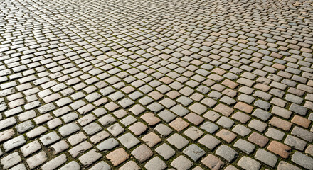 Fototapeta premium Old cobblestone street pavement for concept of travel, history, or European city