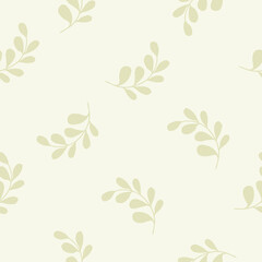 Seamless Minimal Pattern with Pale Leaf Silhouettes on Light Background