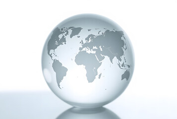 Obraz premium Crystal Glass Globe World Map with Reflections