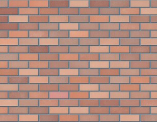 Obraz premium Seamless Red Brick Wall Texture with Gray Mortar, Tileable Background
