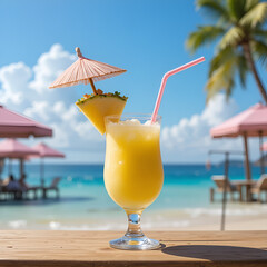 tropical cocktail on the beach