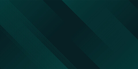 Dark green abstract stripes background vector with gradient shades, modern geometric design. Suit for business banners, templates, flyers, brochures, wallpaper, and presentation