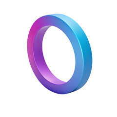 Dynamic 3d gradient ring illustration with vibrant blue and pink colors.