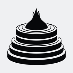 Silhouette tiered cake abstract black and white Vector illustration