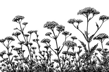 Nature's Bounty: Black White Celebration Chamomile Elderflower | Clean, isolated vector art for creative projects.