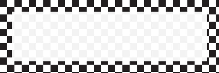 Checkerboard frame background Pixel art rectangle frame block border Black and White chess board pattern vector Design grid square texture