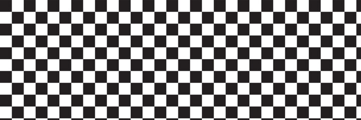 Fototapeta premium Black and white checker pattern vector illustration. Abstract checkered chessboard or checkerboard for game, grid with geometric square shape, race or rally flag and mosaic floor til
