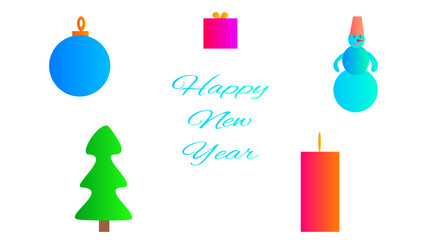 set of new year's decorations
