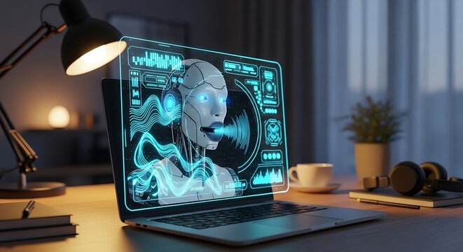 Artificial intelligence display on computer screen