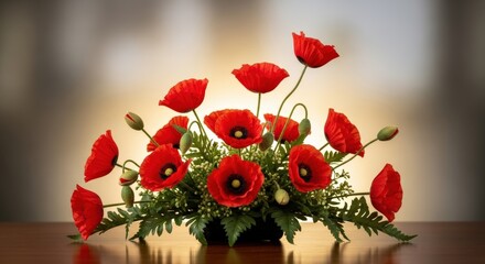 Illustration of a Poppy Flower Arrangement