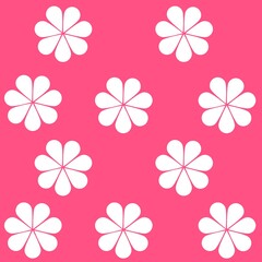 Obraz premium Fondo rosa con flores blancas grandes. Ideal para papelería, decoración y diseño digital alegre.