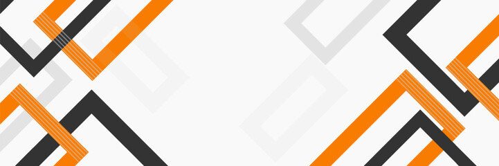 Bright black banner with a trend orange stripes