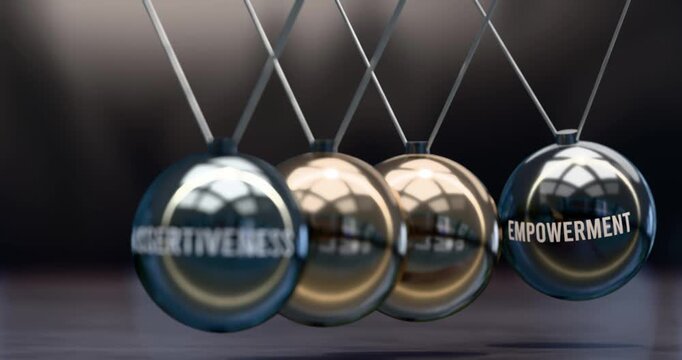 Assertiveness produce Empowerment. Elegant metaphor for cause and effect relation, where assertiveness provide the power for empowerment.