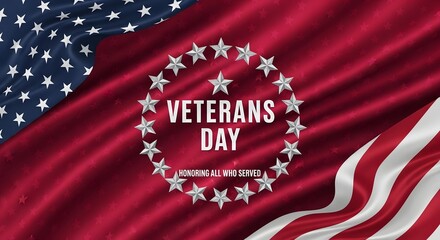 veterans day, A patriotic display of the United States flag waves in a moment of remembrance and honor.