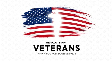 veterans day, A tribute to the veterans, a photorealistic graphic design with a waving United States flag and a message of gratitude.