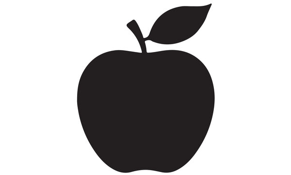 Simple black apple silhouette with adobe illustrator icon