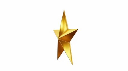Shiny, golden five-pointed star on white - Powered by Adobe