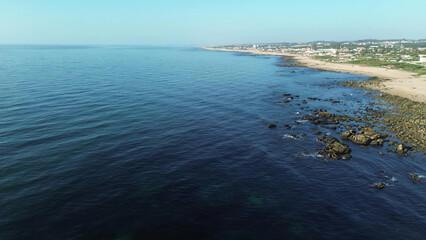 Aerial landscape of Portugal??Ts vibrant coastline
