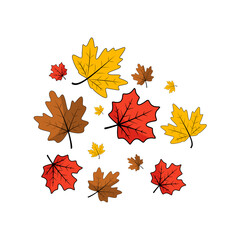 Falling Maple Leaves Vector Illustration