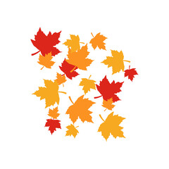Falling Maple Leaves Vector Illustration