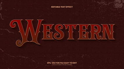 Editable classic western style text effects