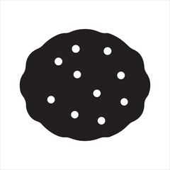 Cookies simple silhouette vector, Cookies icon
