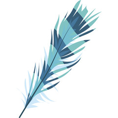 A Stylized Blue Feather With Geometric Pattern And Sharp Edges On A Transparent Background