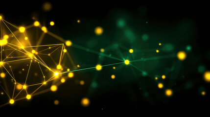 Abstract data network connecting nodes with glowing lines