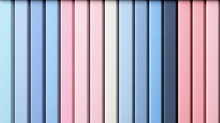 A Row of Pastel Colored Vertical Strips in Soft Blues and Pinks Creating a Calm Repeating Pattern
