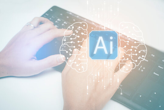 Business man using AI technology for data analysis, Future Agentic AI Technology and Artificial Intelligence Prompt Engineering. coding computer language with digital brain.