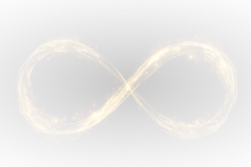 Digital golden infinity symbol representing futuristic technology energy and power of mystical design.

