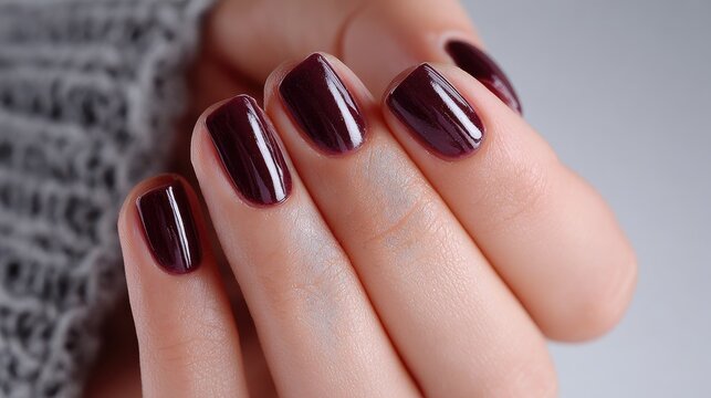 Finger nail polish isolated background, Nail polish, detailed close-up of both hands, gracefully placed on a smooth, elegant wooden table. Each fingernails is adorned with a rich 