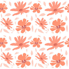 Obraz premium Minimalist Watercolor Look Floral Seamless Pattern, Flat Modern design , illustration Vector EPS 10 