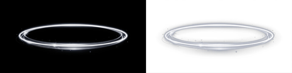 Elegant circular light overlay with glowing effects, featuring a transparent design on contrasting...