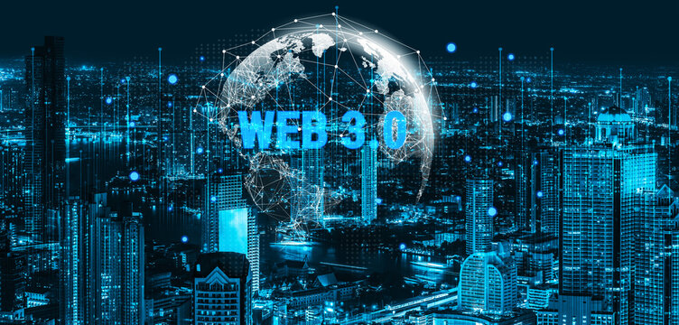 The network architecture of the global Web 3.0. A concept of a worldwide, interconnected, and decentralized digital infrastructure for the future. Motif