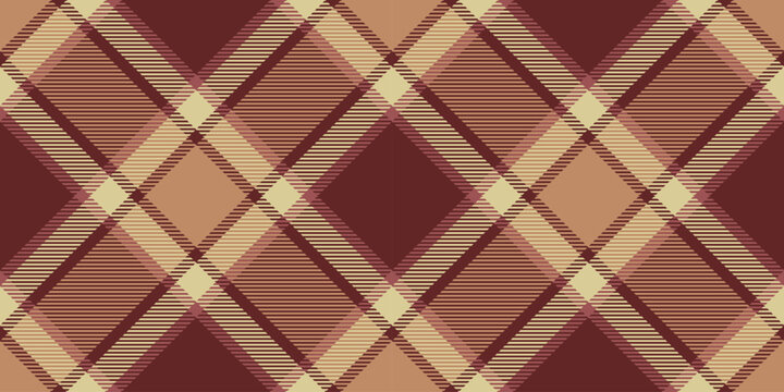 Mens shirt texture pattern check, stripped vector fabric seamless. Canadian plaid background tartan textile in red and orange colors.