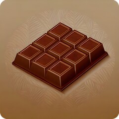 Delicious Chocolate Bar Illustration with Square Pieces.