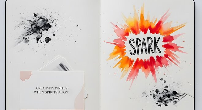 Abstract artwork showing a watercolor spark concept