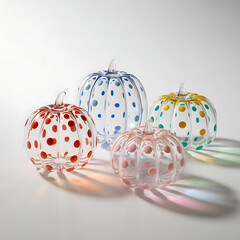 Glass Pumpkins Decorative Autumn Harvest Decor