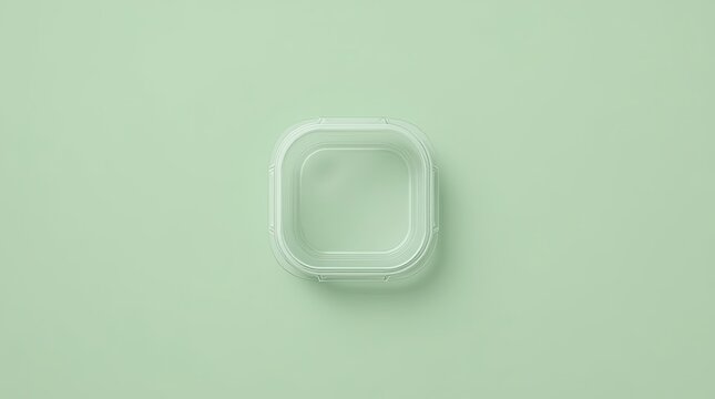 A plastic container with a lid, set against a vibrant green background generative ai