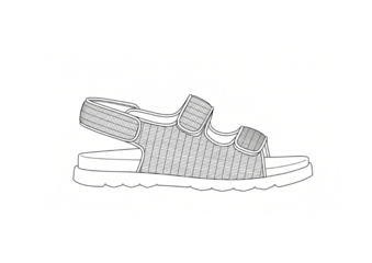 Vector illustration sandal double buckle 