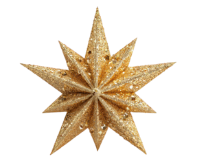 Gold Paper Starburst Christmas Ornament Elegant Holiday Decor