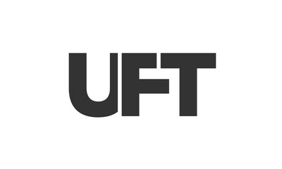 UFT logo design template with strong and modern bold text. Initial based vector logotype featuring simple and minimal typography. Trendy company identity.