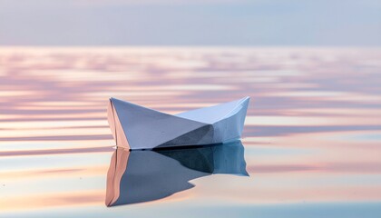 paper boat on the beach