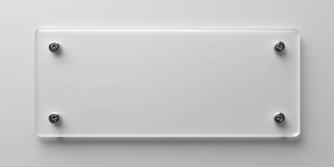 Clear glass sign with a minimalist design, ready to display your message