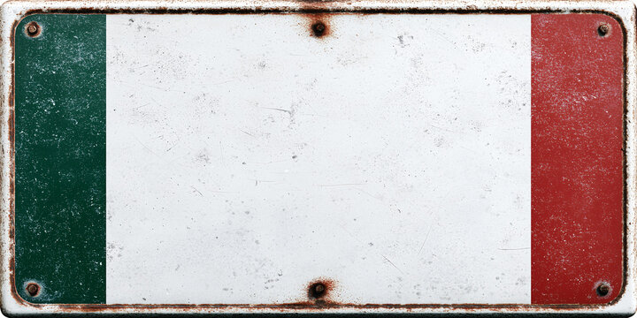 An Italian license plate with the colors of the Italian flag, showcasing the rich cultural heritage and identity