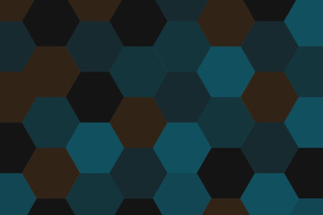 HexaDepth: A Tiled Symphony of Blue, Brown, and Black Hexagons in Dimensional Harmony
