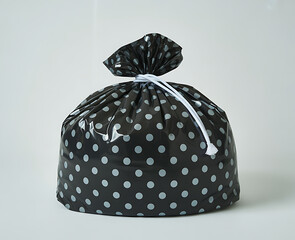 Black Gift Bag with Silver Polka Dots