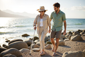 Healthcare Professionals with Awareness Ribbons - Medical Team in Hospital Corridor for World Polio Day Campaigns, Volunteer Recognition, and Healthcare Advocacy